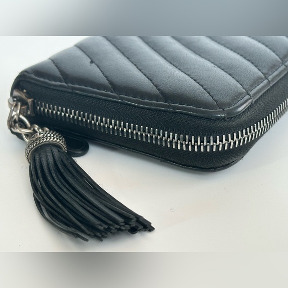 Chanel Black Calfskin Zippy Wallet with Iconic Tassel Detail & Gunmetal Hardware - Picture 9 of 13